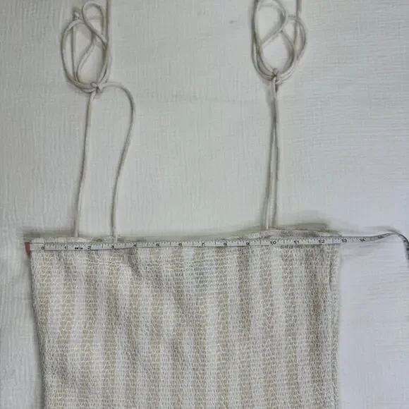 Boohoo Smocked Striped Sundress Maxi Cotton Women’s 6 Tiered Coastal Cottagecore - Picture 6 of 16